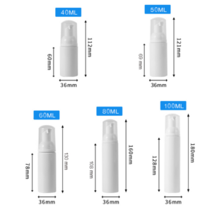 30ml 60ml 100ML White pink pump white lid Plastic Foam Bottle Empty Shampoo Container - Alternate